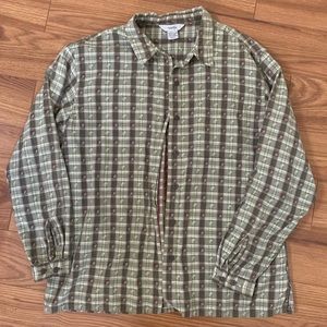 Green Button Down Casual Top